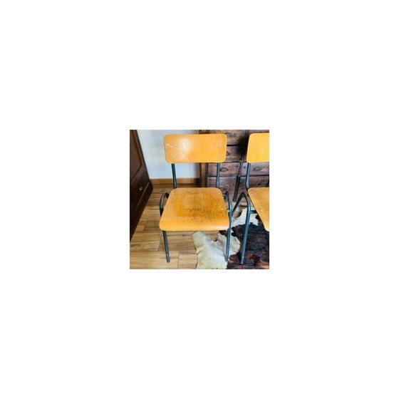 Image 1 of Ensemble de 4 chaises vintage en bois et métal