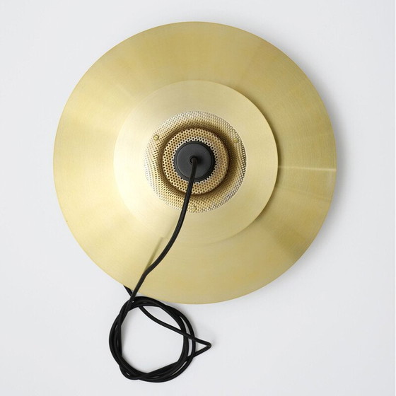 Image 1 of Lampe suspendue vintage en laiton, Danemark 1970