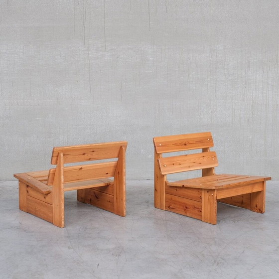 Image 1 of Fauteuil vintage en pin, Belgique 1970