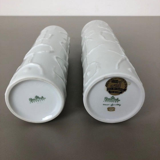 Image 1 of Paire de vases abstraits en porcelaine de Cuno Fischer pour Rosenthal, Allemagne 1980