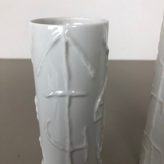Image 1 of Paire de vases abstraits en porcelaine de Cuno Fischer pour Rosenthal, Allemagne 1980
