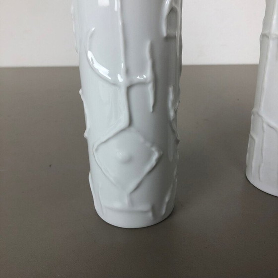Image 1 of Paire de vases abstraits en porcelaine de Cuno Fischer pour Rosenthal, Allemagne 1980