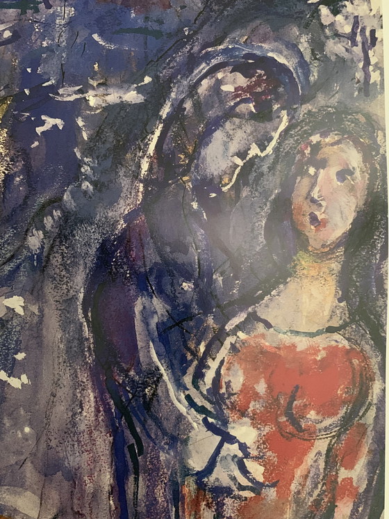 Image 1 of Marc Chagall : "Fruits et fleurs", signé dans la plaque.