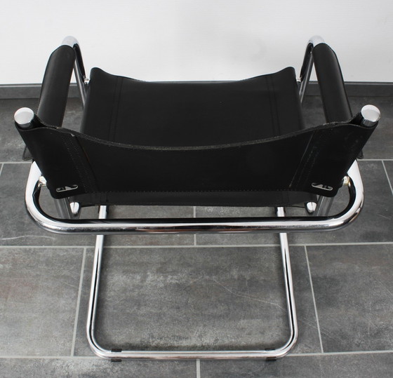 Image 1 of Chaise à structure tubulaire Modèle S34 Cuir noir