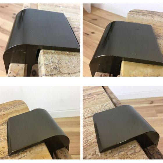 Image 1 of Table basse vintage en travertin jaune, 1970