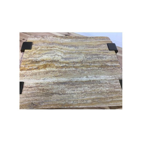 Image 1 of Table basse vintage en travertin jaune, 1970