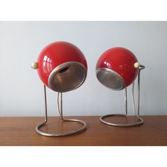Image 1 of Paire de lampes de table de l'ère spatiale 1970