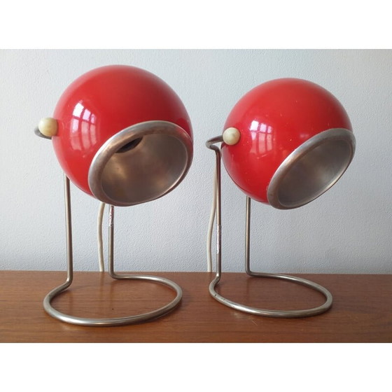 Image 1 of Paire de lampes de table de l'ère spatiale 1970