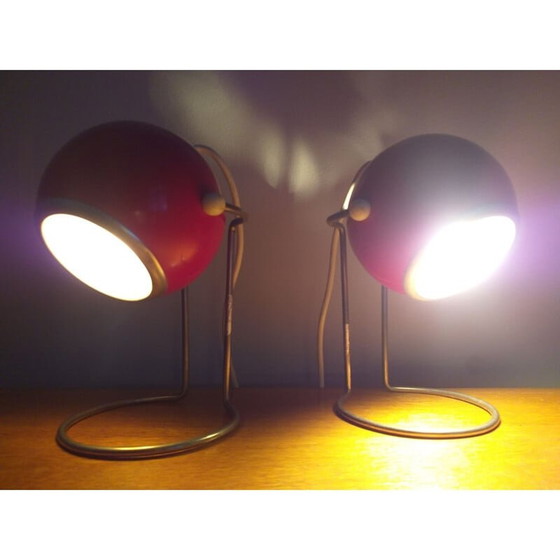 Image 1 of Paire de lampes de table de l'ère spatiale 1970
