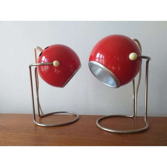 Image 1 of Paire de lampes de table de l'ère spatiale 1970