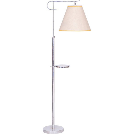 Lampadaire Vintage Art Déco en acier chromé, Tchécoslovaquie 1920