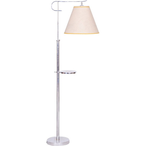 Image 1 of Lampadaire Vintage Art Déco en acier chromé, Tchécoslovaquie 1920