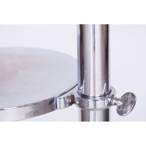 Lampadaire Vintage Art Déco en acier chromé, Tchécoslovaquie 1920