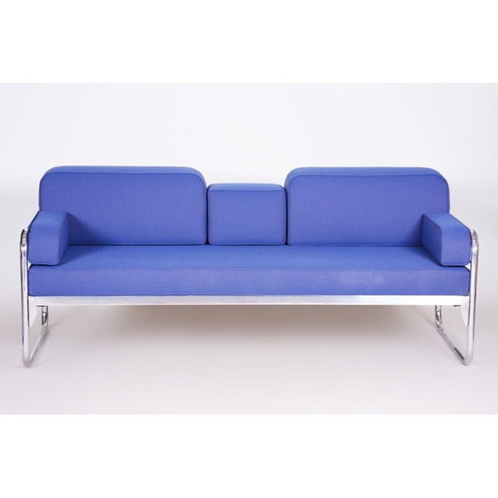 Image 1 of Canapé Bauhaus bleu vintage, années 1930