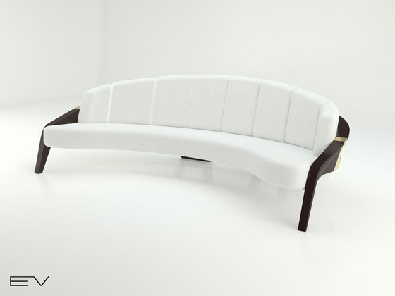 Image 1 of Canapé complet Osiris Series Ancient Egyptian Master Designed Gold Foil Details And Black Matte Solid Wood Finishes