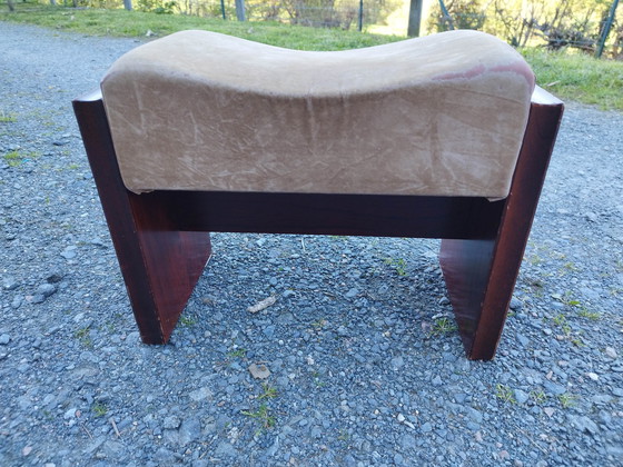 Image 1 of Ancien Tabouret De Coiffeuse Vintage 