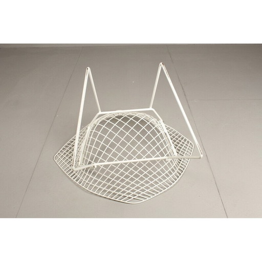 Chaise vintage en métal avec revêtement en risan pour Knoll, Allemagne 1983