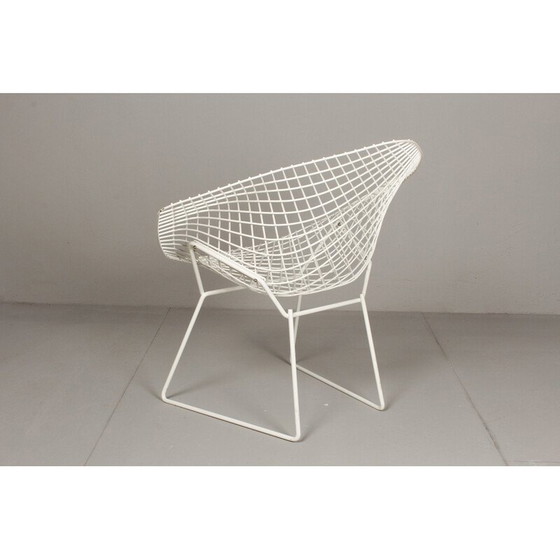 Image 1 of Chaise vintage en métal avec revêtement en risan pour Knoll, Allemagne 1983