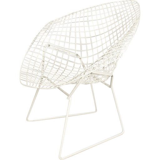 Chaise vintage en métal avec revêtement en risan pour Knoll, Allemagne 1983