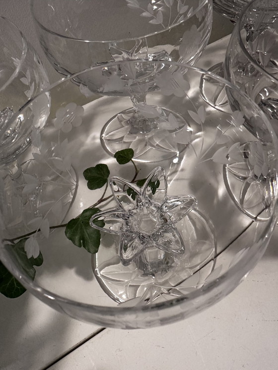 Image 1 of 5 verres coupés en cristal 60s