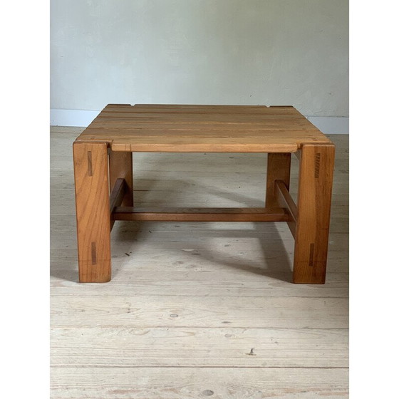 Image 1 of Table basse vintage en orme massif, 1980