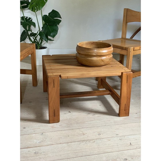 Image 1 of Table basse vintage en orme massif, 1980