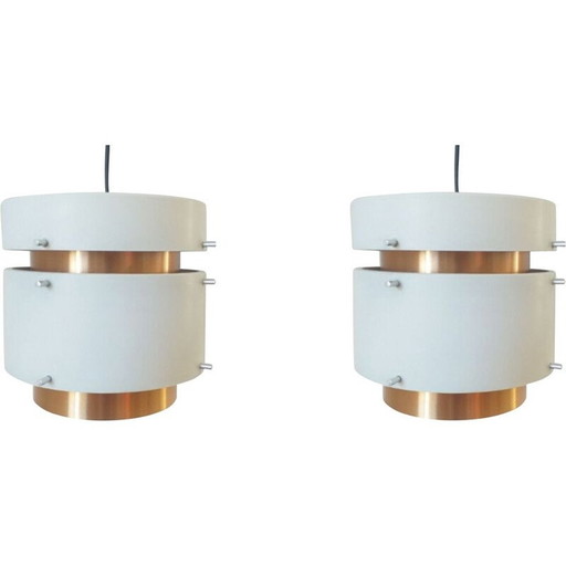 Paire de lampes suspendues du milieu du siècle, Danemark années 1970