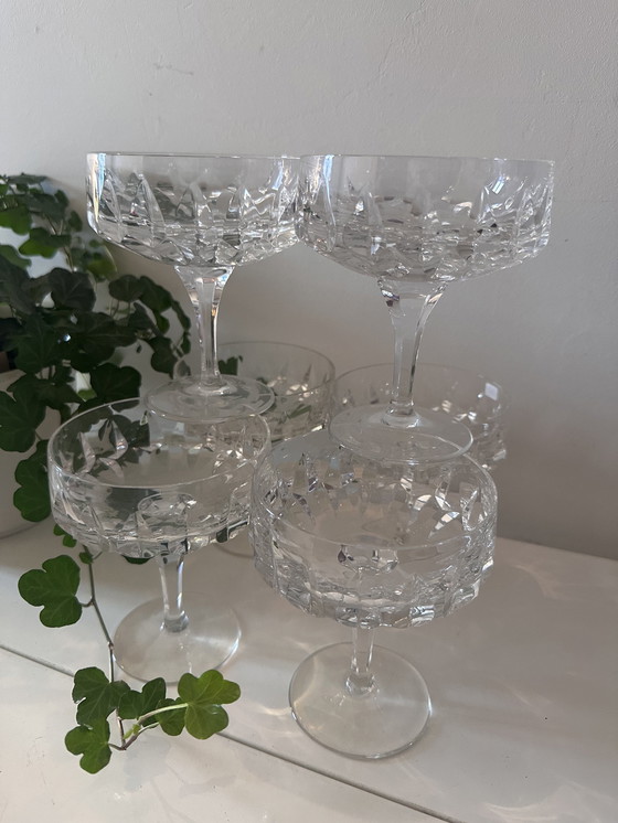 Image 1 of Set de 6 coupes à champagne en cristal