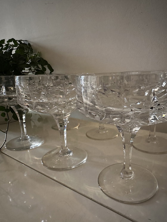 Image 1 of Set de 6 coupes à champagne en cristal