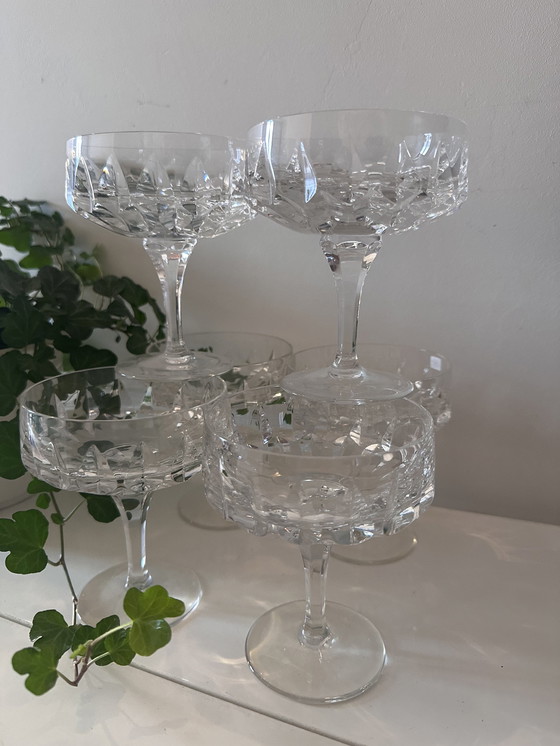 Image 1 of Set de 6 coupes à champagne en cristal