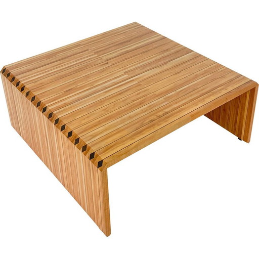 Table basse vintage en bois, Italie 1970