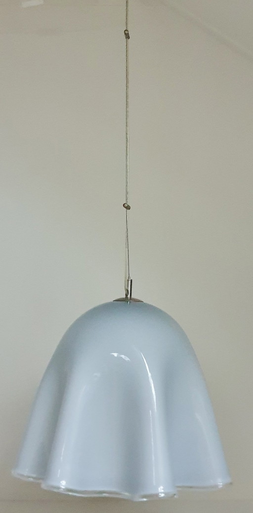 Grande lampe pendante "Fazzoletto" de Murano d'époque