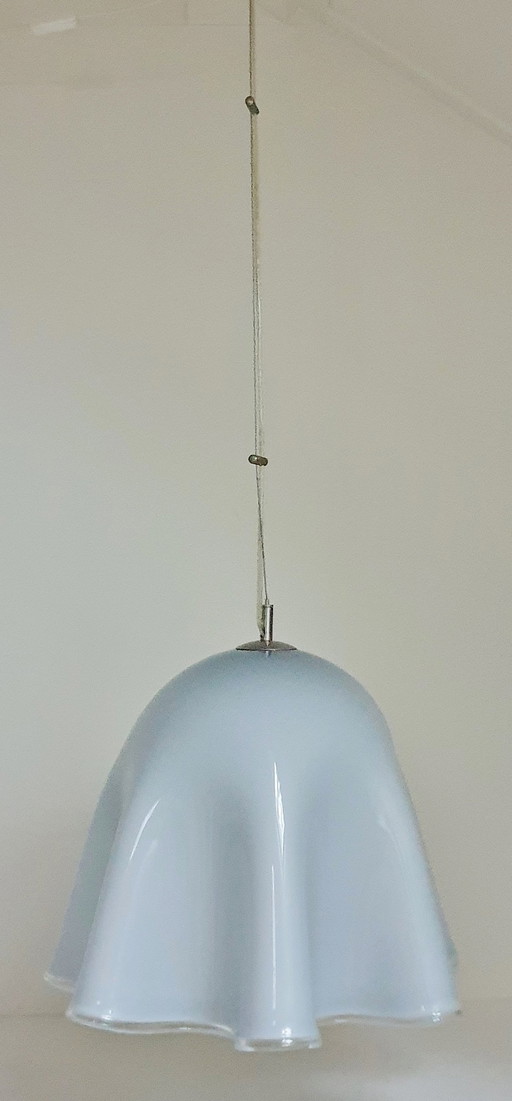 Grande lampe pendante "Fazzoletto" de Murano d'époque