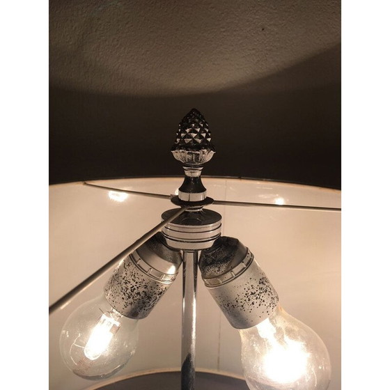 Image 1 of Paire de lampes françaises vintage en métal chromé et plastique, 1970