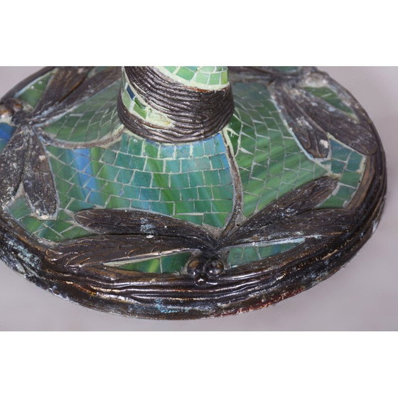 Image 1 of Lampe de table Vintage Art Deco en bronze et verre, France 1970