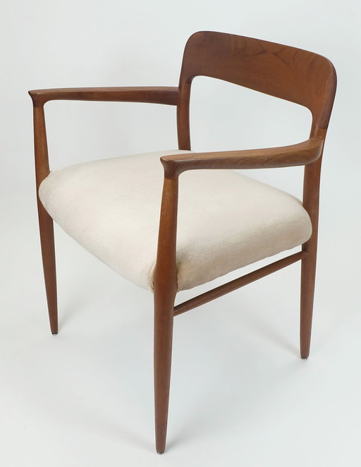 No. 1 Of 2 - Danish Modern Arm Chair Model 56 Niels O. Moeller Teak Wood 1950S Scandinavian Design