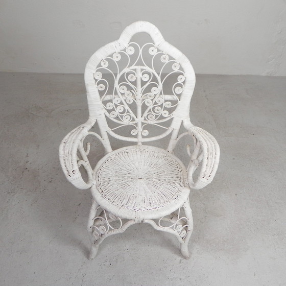 Image 1 of Fauteuil vintage en bambou et rotin avec accoudoirs, années 1950