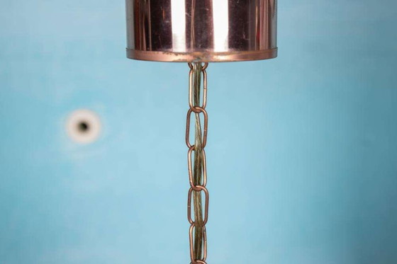 Image 1 of Lampe suspendue en cuivre de l'ère spatiale Lampe suspendue design Werner Schou