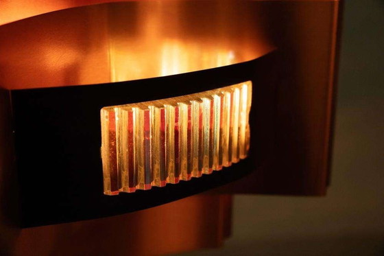 Image 1 of Lampe suspendue en cuivre de l'ère spatiale Lampe suspendue design Werner Schou