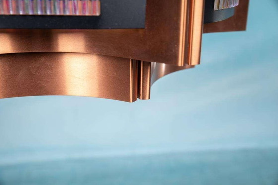 Image 1 of Lampe suspendue en cuivre de l'ère spatiale Lampe suspendue design Werner Schou