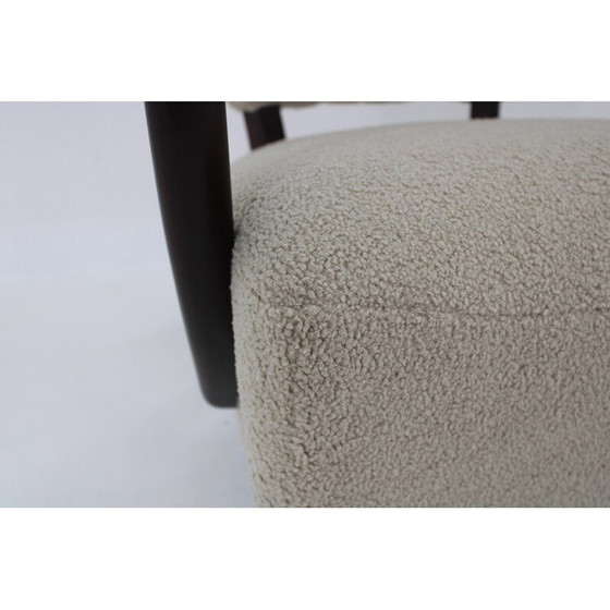 Image 1 of Paire de fauteuils vintage H-237 en bois et tissu Boucle par Jindrich Halabala, Tchécoslovaquie 1930
