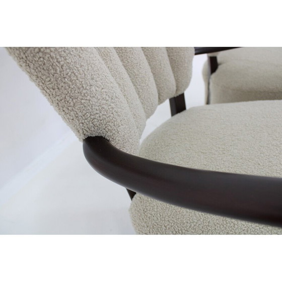 Image 1 of Paire de fauteuils vintage H-237 en bois et tissu Boucle par Jindrich Halabala, Tchécoslovaquie 1930