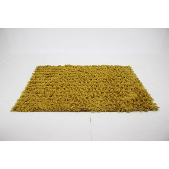 Image 1 of Tapis vintage en laine jaune Danemark 1960s