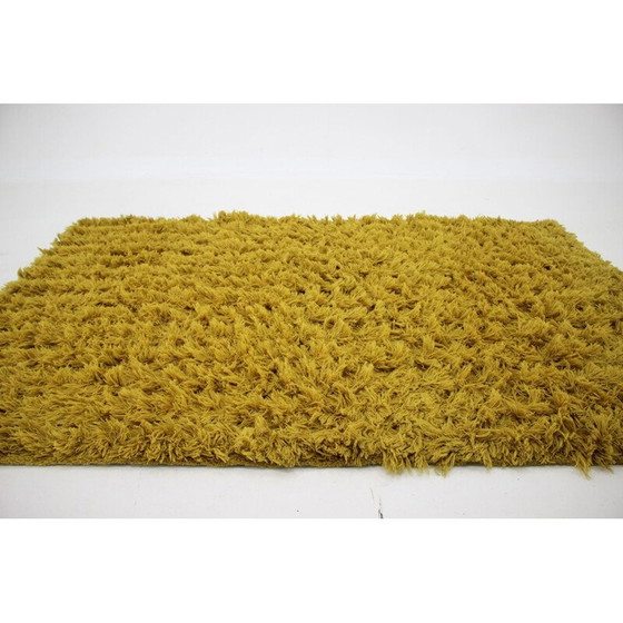 Image 1 of Tapis vintage en laine jaune Danemark 1960s