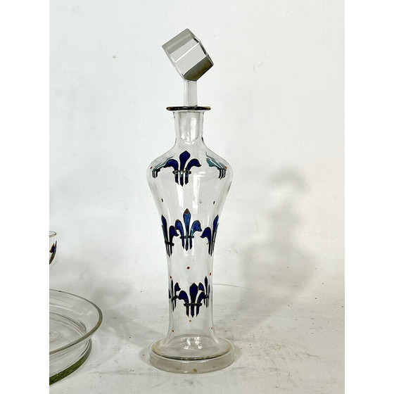 Image 1 of Service à liqueurs italien en verre Art Nouveau, années 1920