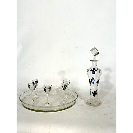 Image 1 of Service à liqueurs italien en verre Art Nouveau, années 1920