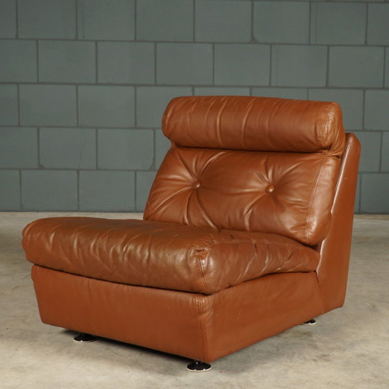 Image 1 of Ensemble de 4 fauteuils modulaires en cuir - années 1960