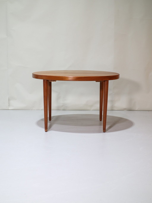 Table à manger ronde extensible danoise dans le style de Kai Kristiansen