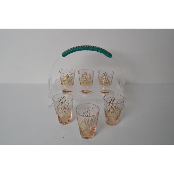 Image 1 of Verres à shot vintage avec bar rétro, Tchécoslovaquie années 1960