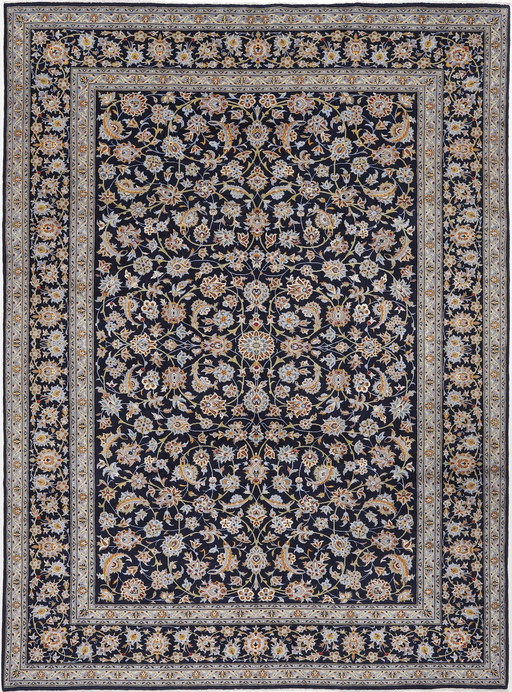 Tapis persan original noué à la main Kashan Fin avec soie 382 X 280 cm Top condition